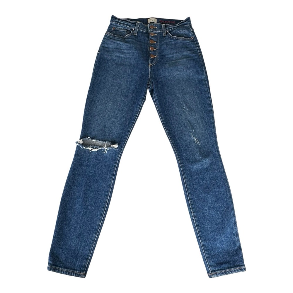 AO.LA ‎ Alice Olivia Good High Rise Skinny Exposed Button Distressed, Size 28